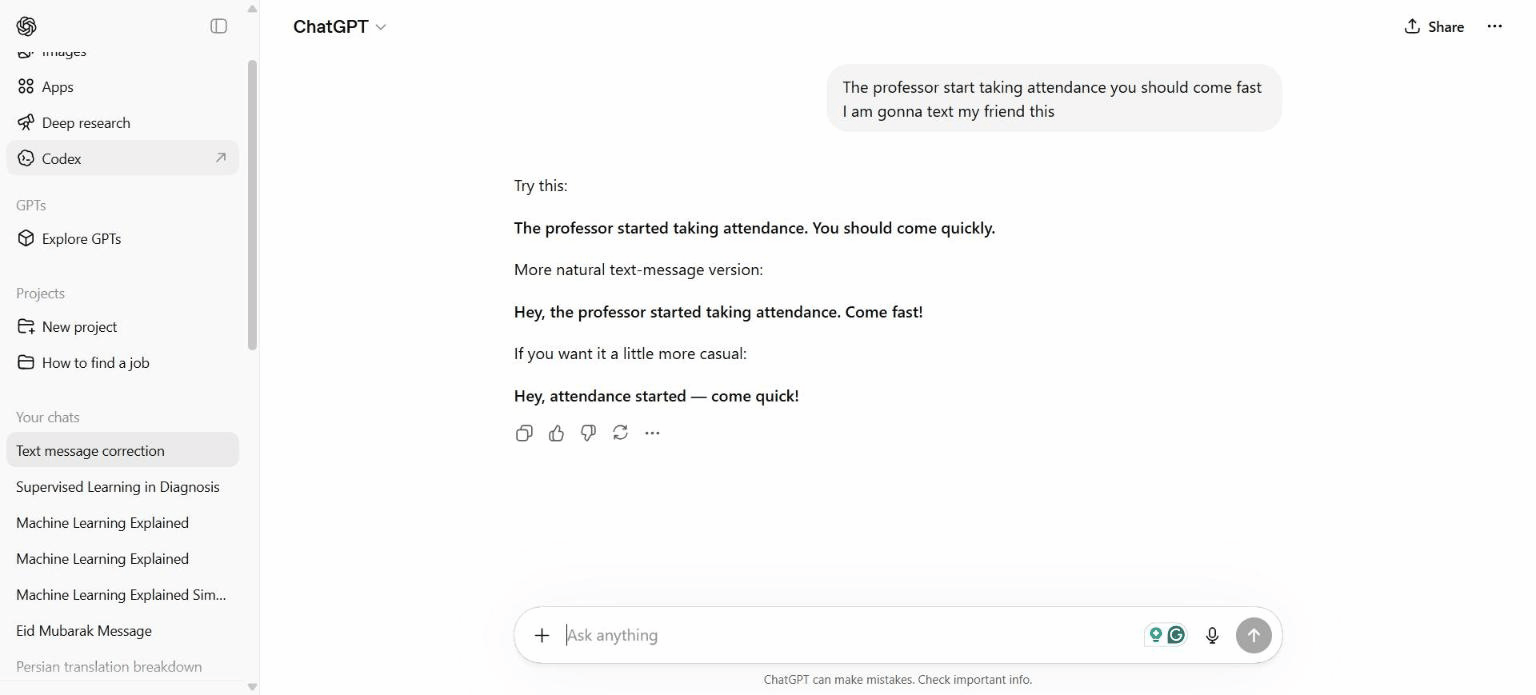 ChatGPT Session 2 screenshot
